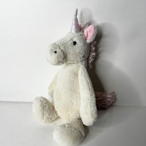Jellycat Bashful Unicorn Off White Light Pink 12"